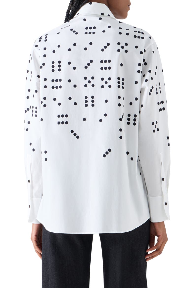 Dice Print Cotton Poplin Shirt, Alternate, color, CREAM-BLACK