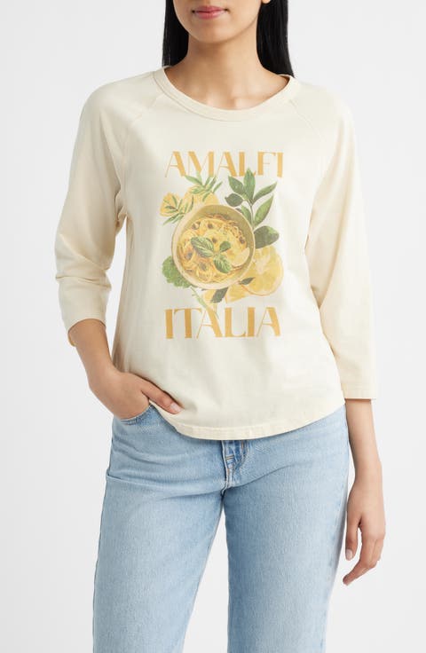 Stretch Cotton Graphic Baseball T-Shirt