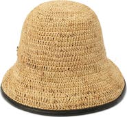 Kate Spade New York piped straw cloche hat