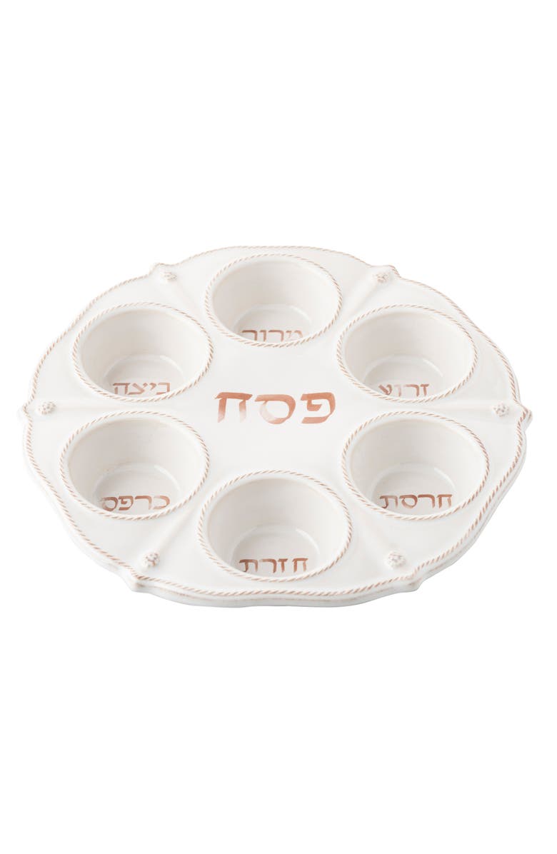Juliska Berry & Thread Ceramic Seder Plate, Alternate, color, Whitewash
