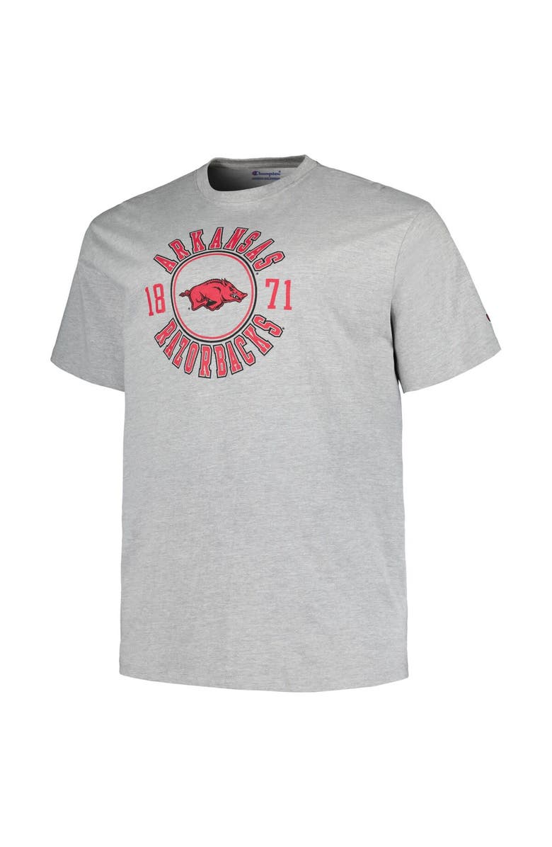 Champion Men's Champion Heather Gray Arkansas Razorbacks Big & Tall Circle Logo T-Shirt, Alternate, color, 