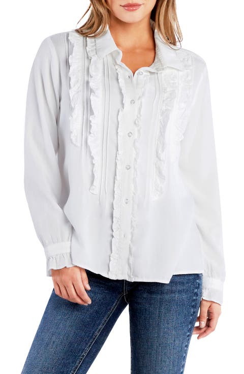Ruffle Tuxedo Shirt