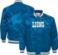 Mitchell & Ness Youth Mitchell & Ness Blue Detroit Lions Satin Raglan Full-Snap Jacket