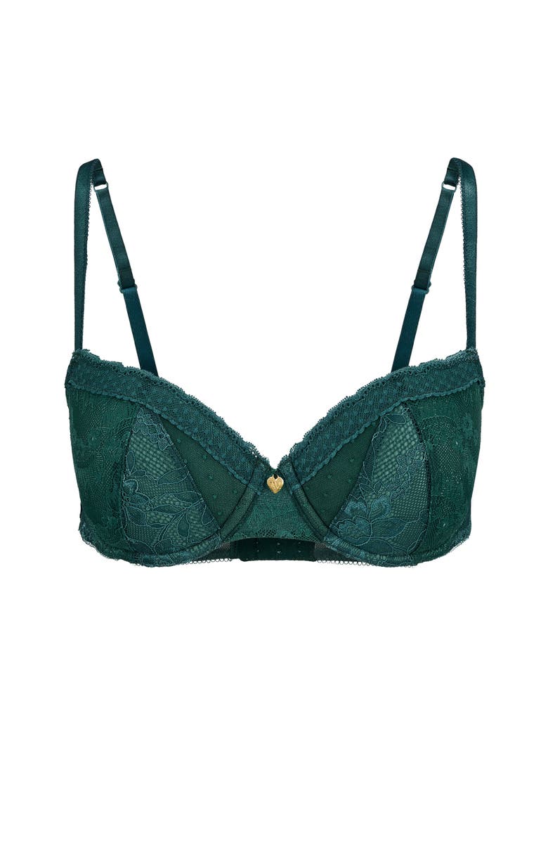 Adore Me Lucie Contour Balconette Bra, Alternate, color, Dark Green