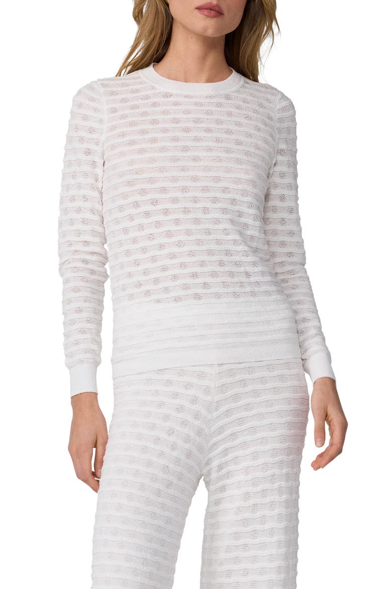 Annie Texture Stitch Sweater, Main, color, WHITE