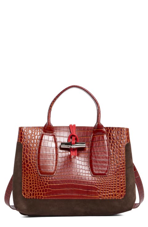 Le Roseau Medium Mixed Leather Handbag