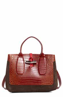 Longchamp Le Roseau Medium Mixed Leather Handbag