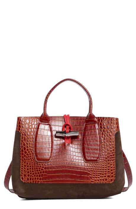 Longchamp Le Roseau Medium Mixed Leather Handbag
