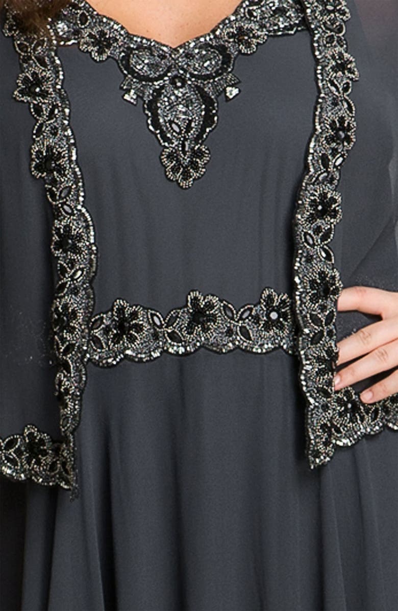 J Kara Beaded Chiffon Gown & Jacket, Alternate, color, 