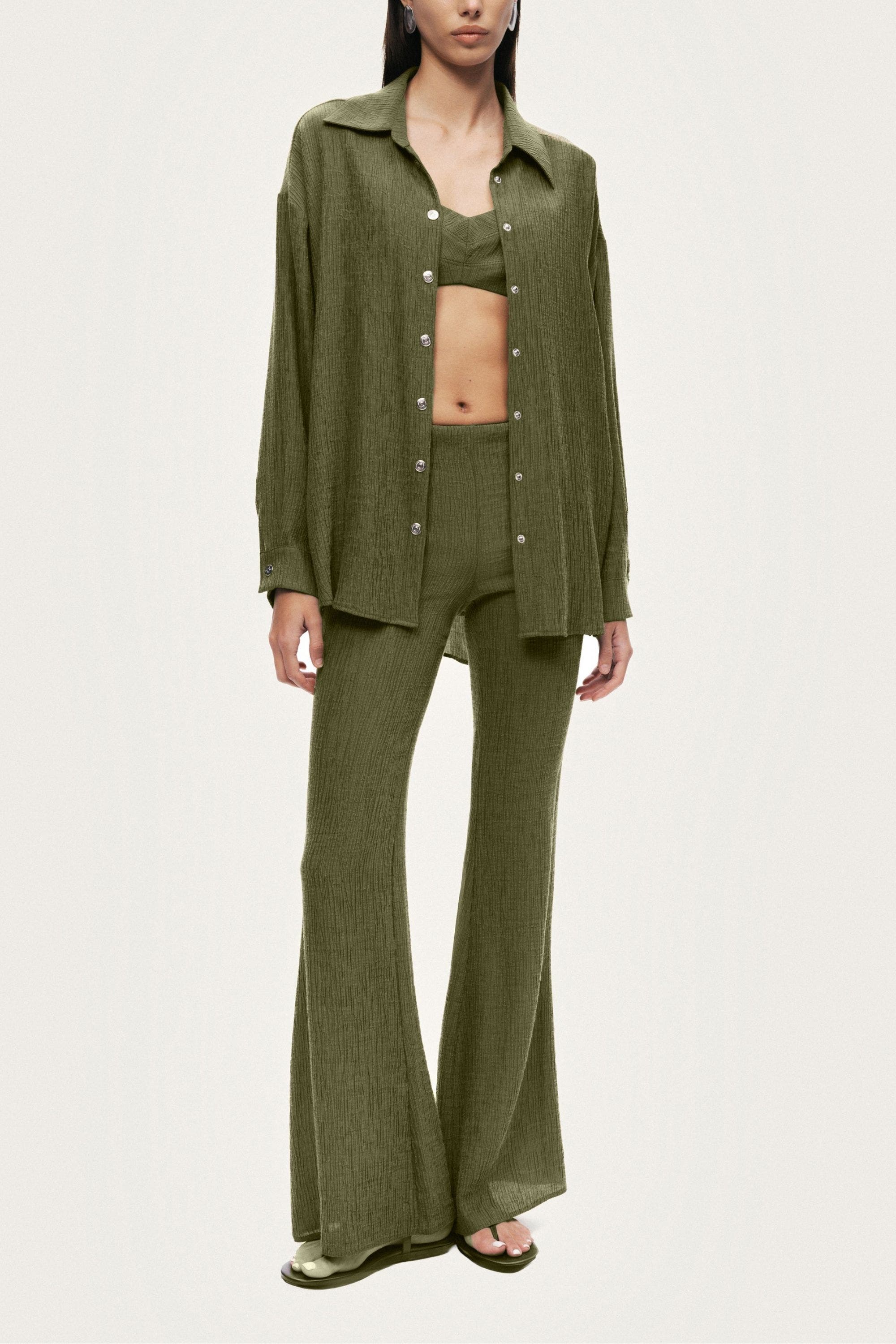 Flared High-Waist Pants - image 2