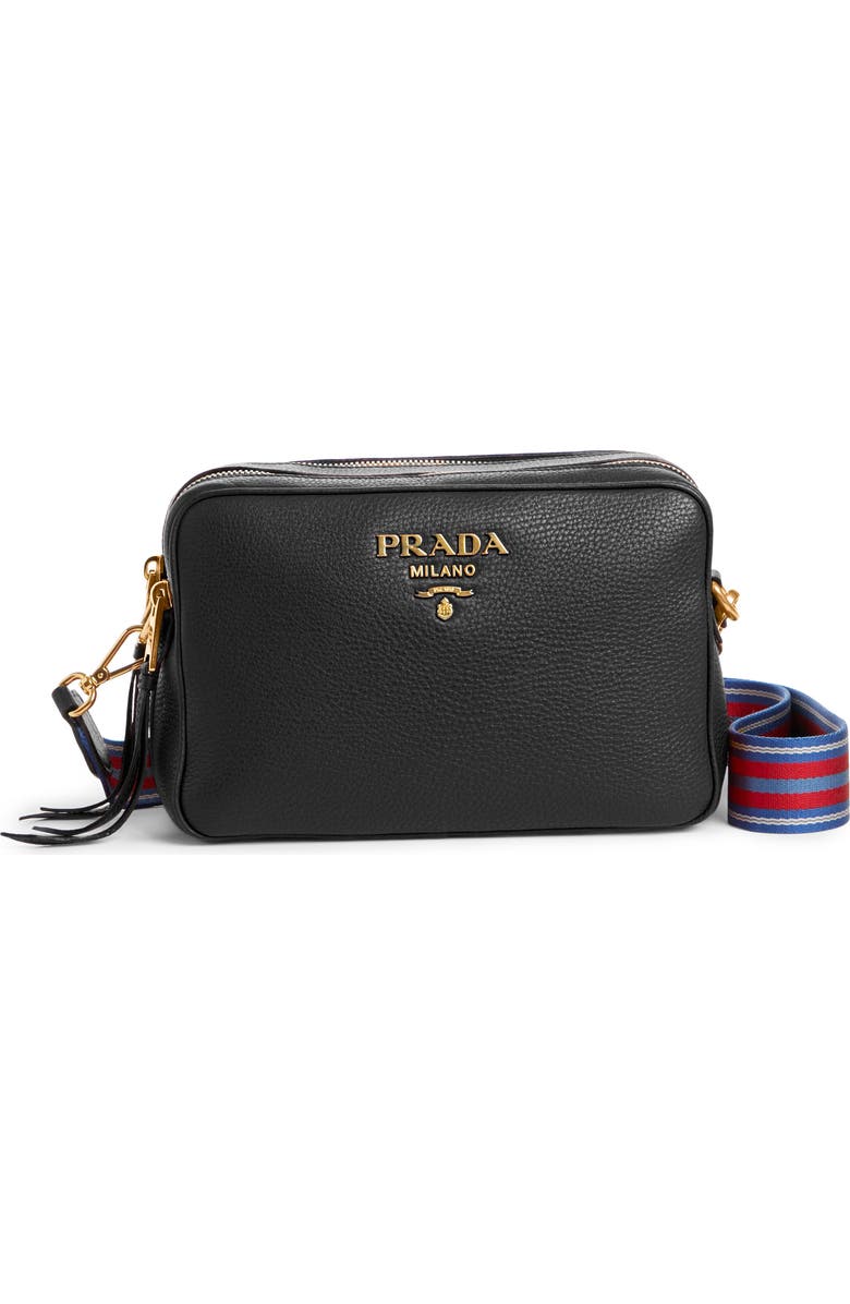 Prada Vitello Daino Leather Camera Bag, Main, color,