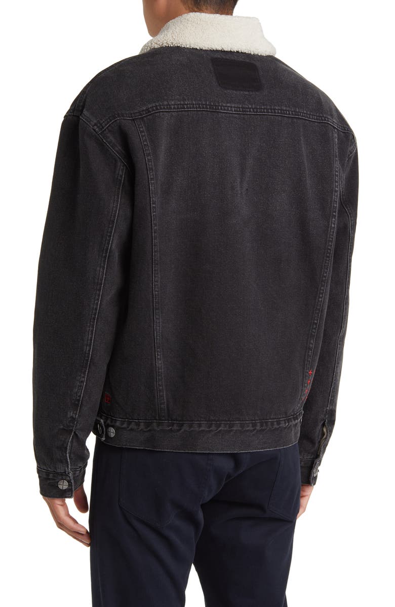 Ksubi Oh G Oversize High Pile Fleece Lined Denim Jacket, Alternate, color,
