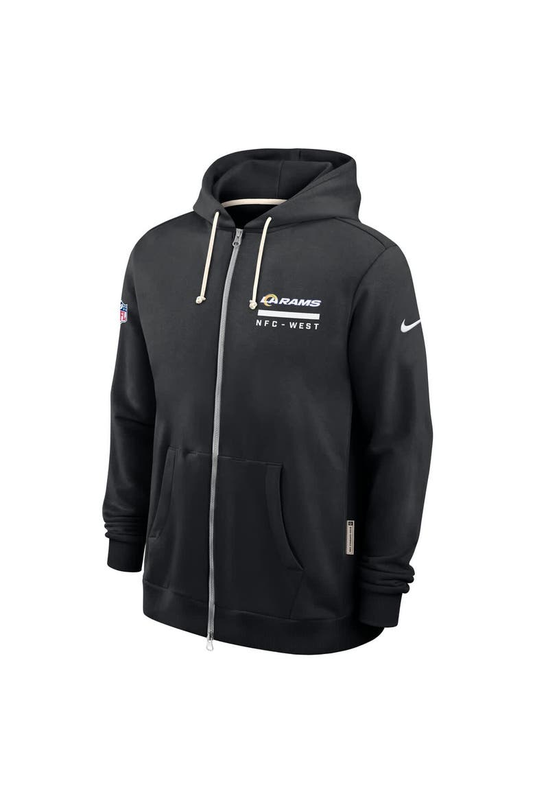 Men's Nike Black Los Angeles Rams Sideline Standard Issue Utility Player Dri-FIT Full-Zip Hoodie, Alternate, color, Black
