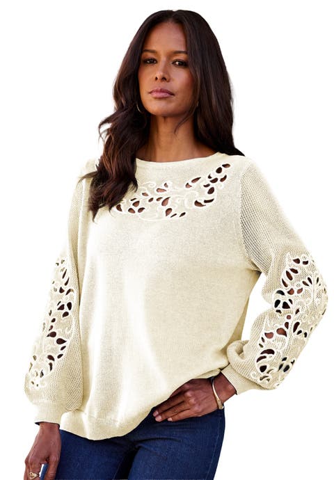 Plus Size Pullover Sweater With Cutout Detail