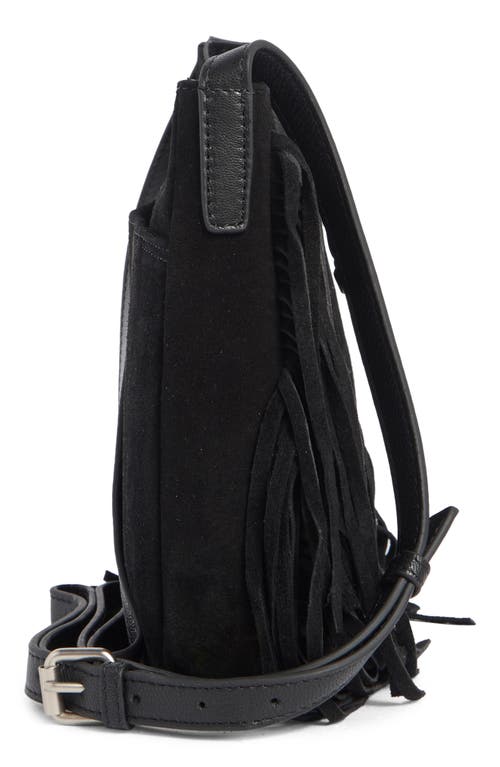Lucky Brand Bran Nyra Small Fringe Crossbody Bag In Black