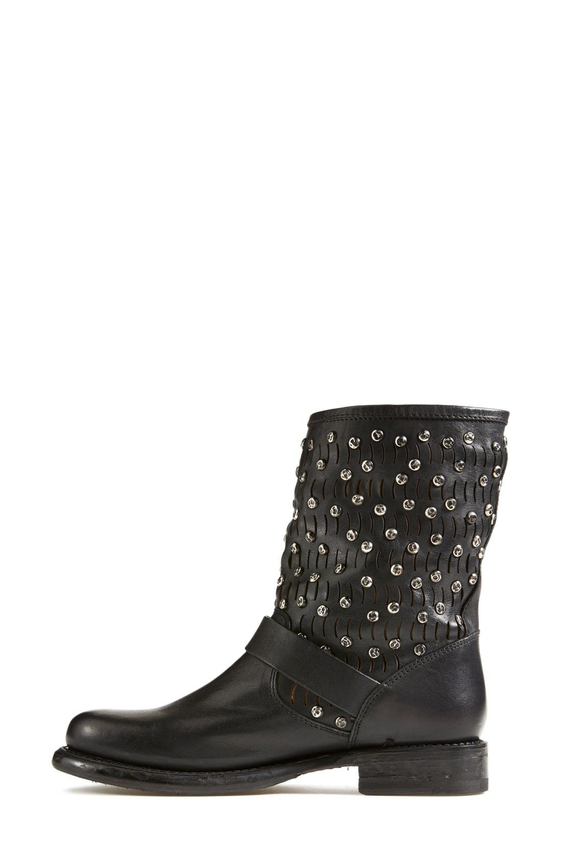 Frye 'Jenna Cut Stud' Short Moto Boot, Alternate, color, 