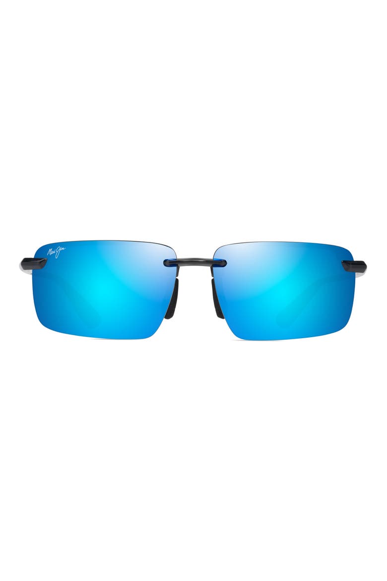 Laulima 61mm PolarizedPlus2® Gradient Rectangular Sunglasses, Main, color, SHINY TRANS DARK GREY