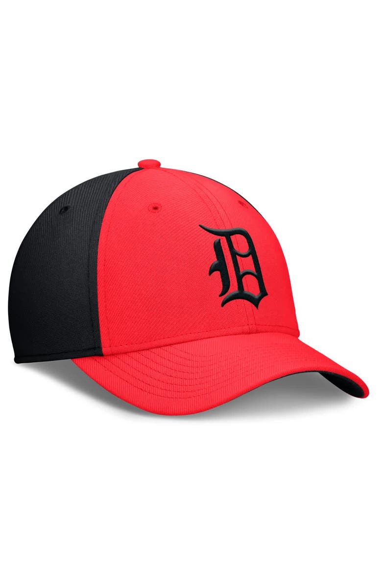 Nike Men's Nike Crimson/Black Detroit Tigers Neon 90s Rise SwooshFlex Hat, Alternate, color, Crimson