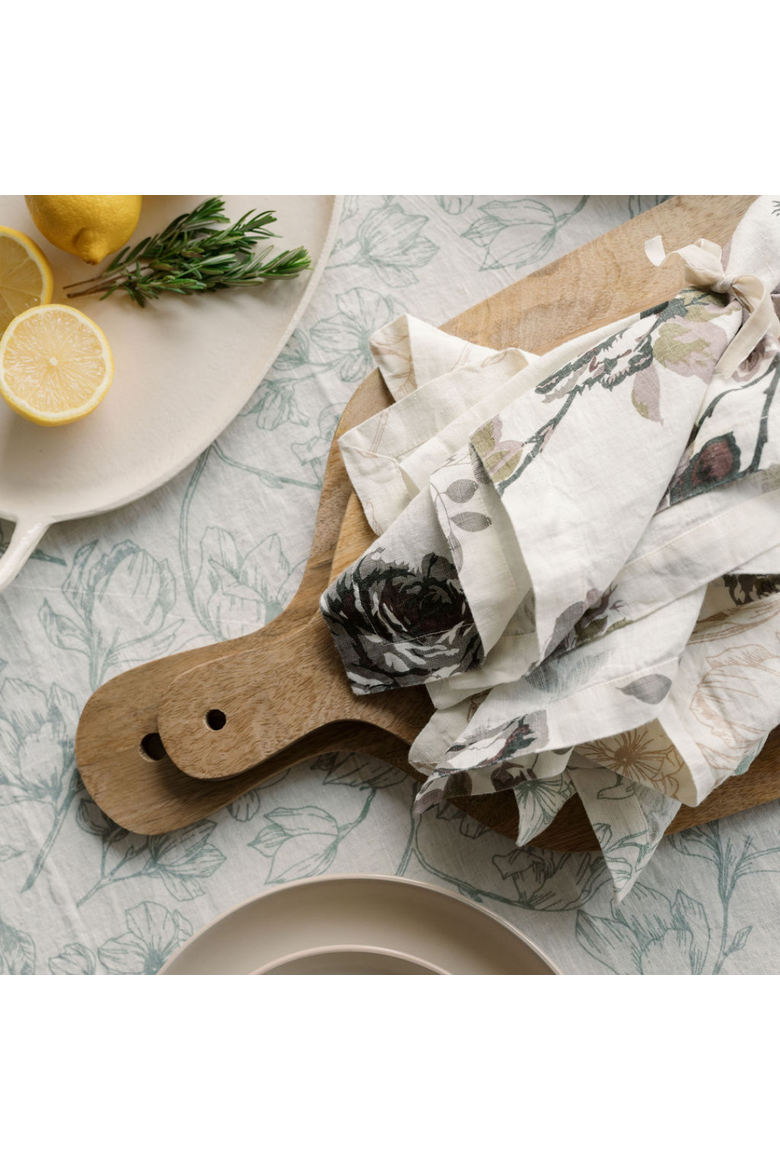 Eggplant and Grey Roses Napkins, Alternate, color, Eggplant