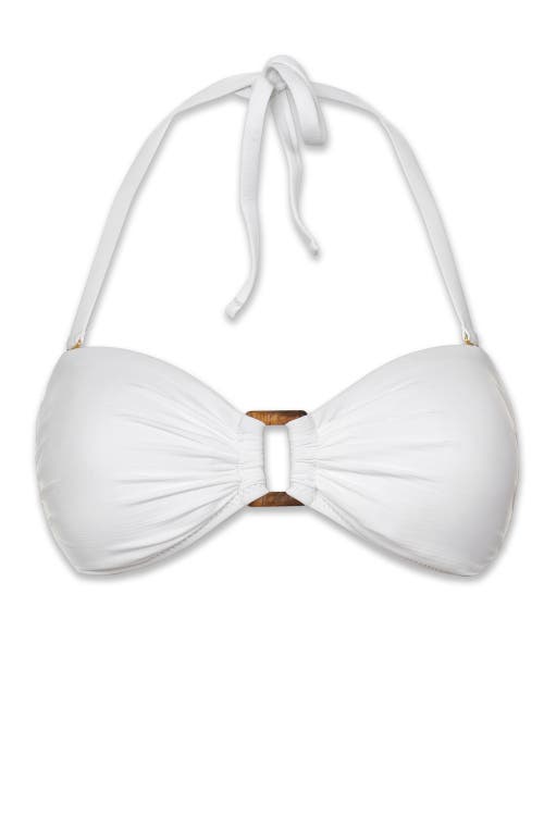 Helen Jon Hook Back Tortoise Bandeau In Textured White