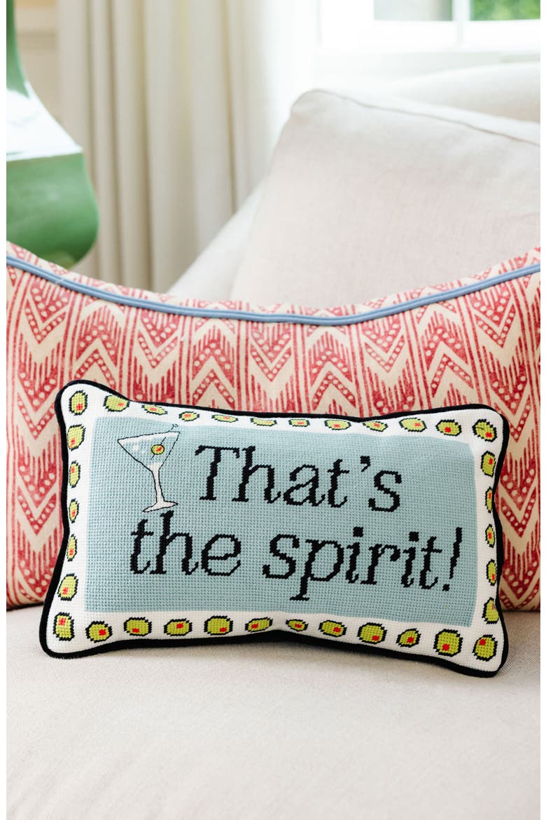 That's The Spirit Needlepoint Pillow, Alternate, color, That's The Spirit