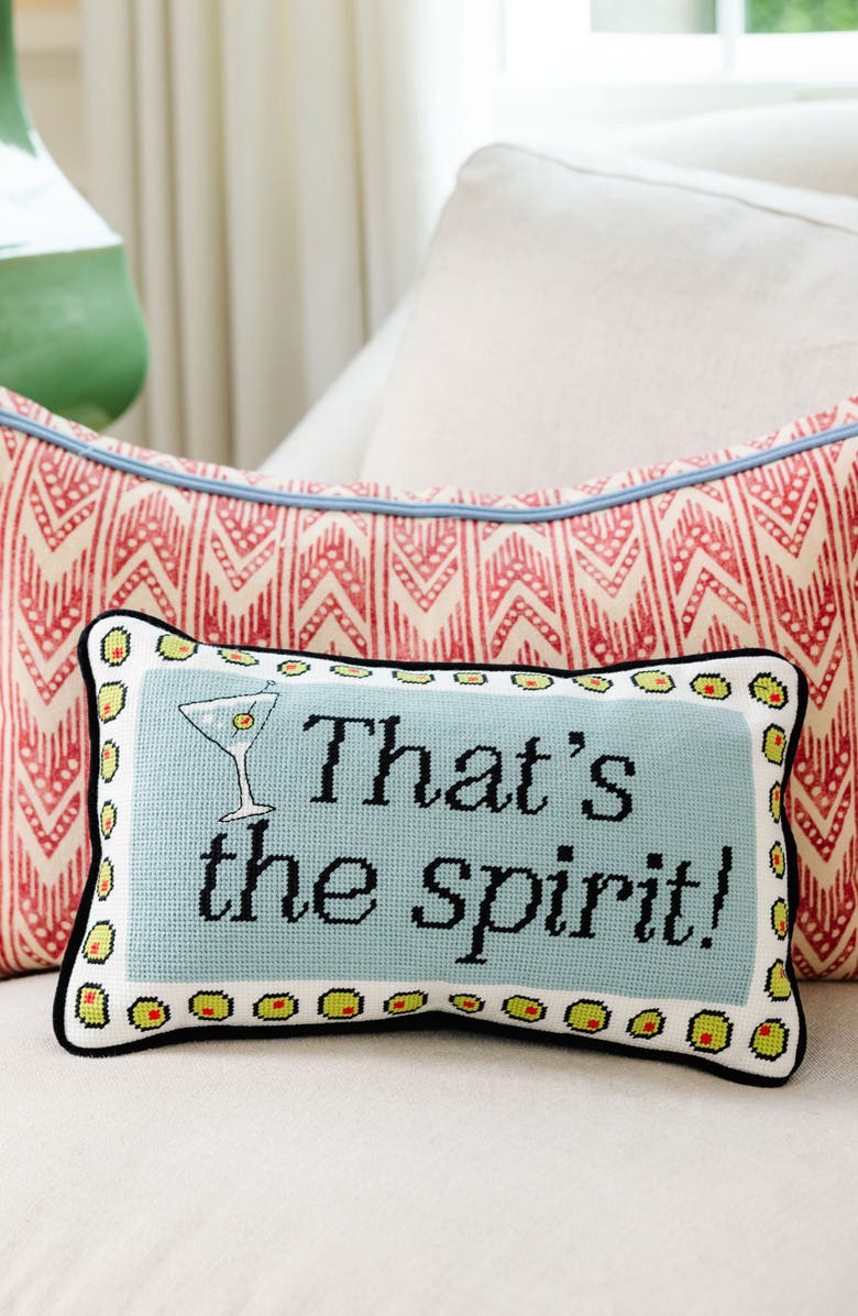 Fubish That
s The Spirit Needlepoint Pillow, Alternate, color, That
s The Spirit