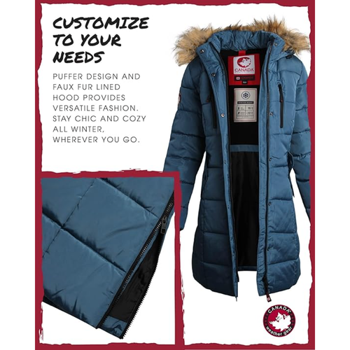 Canada Weather Gear Heavyweight Long Parka Jacket In Blue