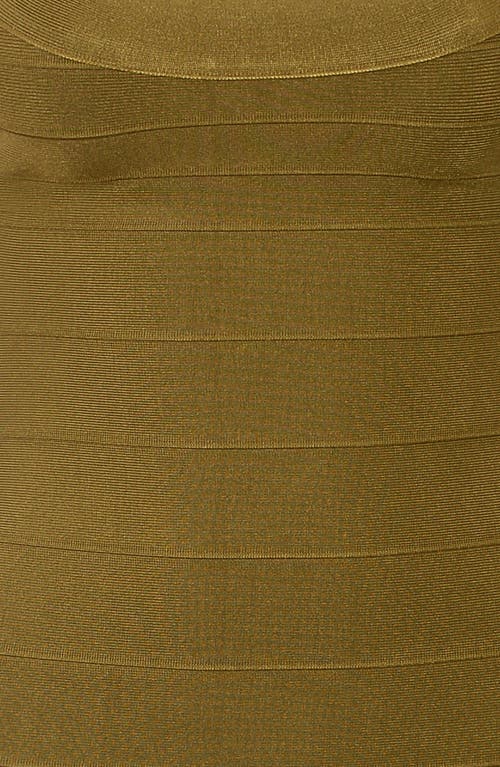 House Of Cb Of Cb Womens The Sculpt Halter-neck Bandage Stretch-woven Midi Dress Olive In Green