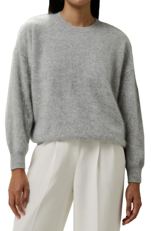 Lilysilk Brushed Cashmere Pullover Sweater In Light Gray