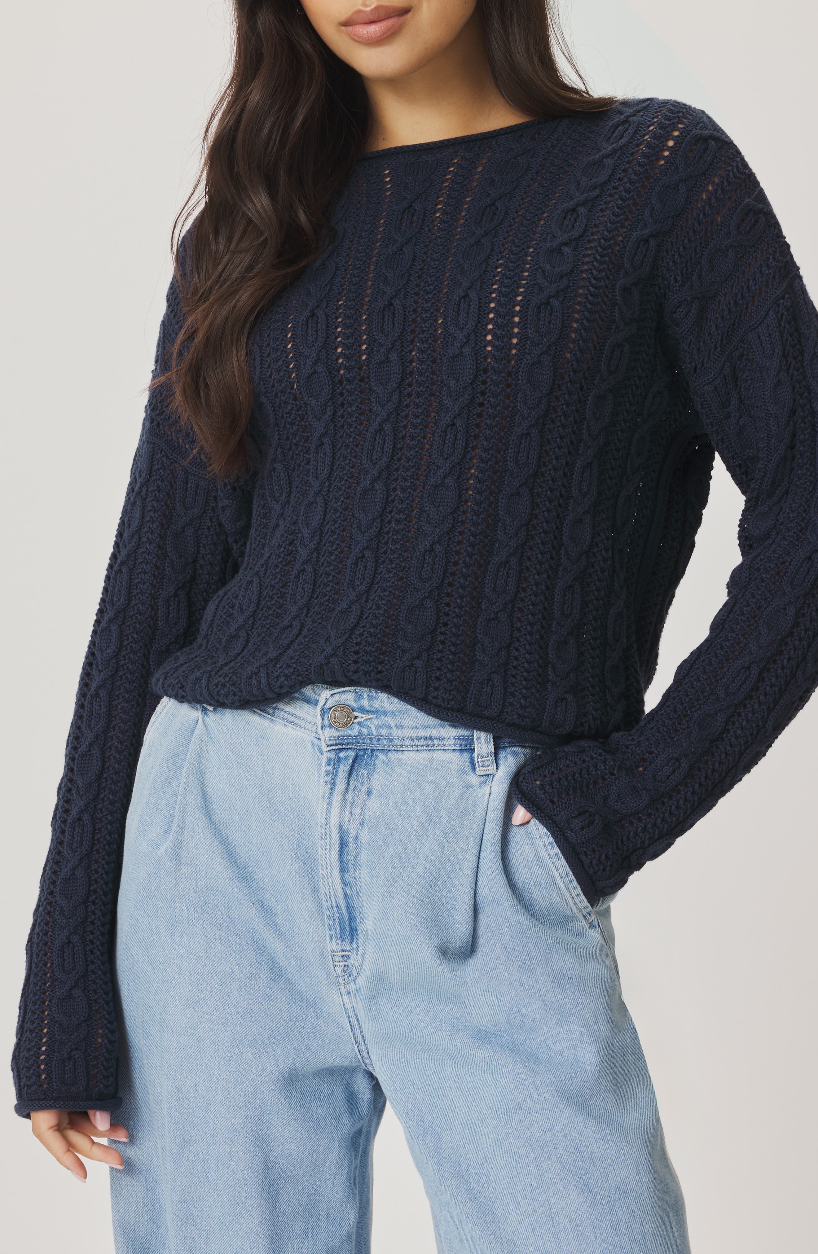 Brennan Cable Knit Cotton Sweater - image 3