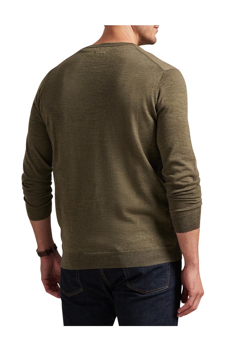 Polo Ralph Lauren Big & Tall V-Neck Merino Wool Sweater, Alternate, color, Cargo Olive Heather