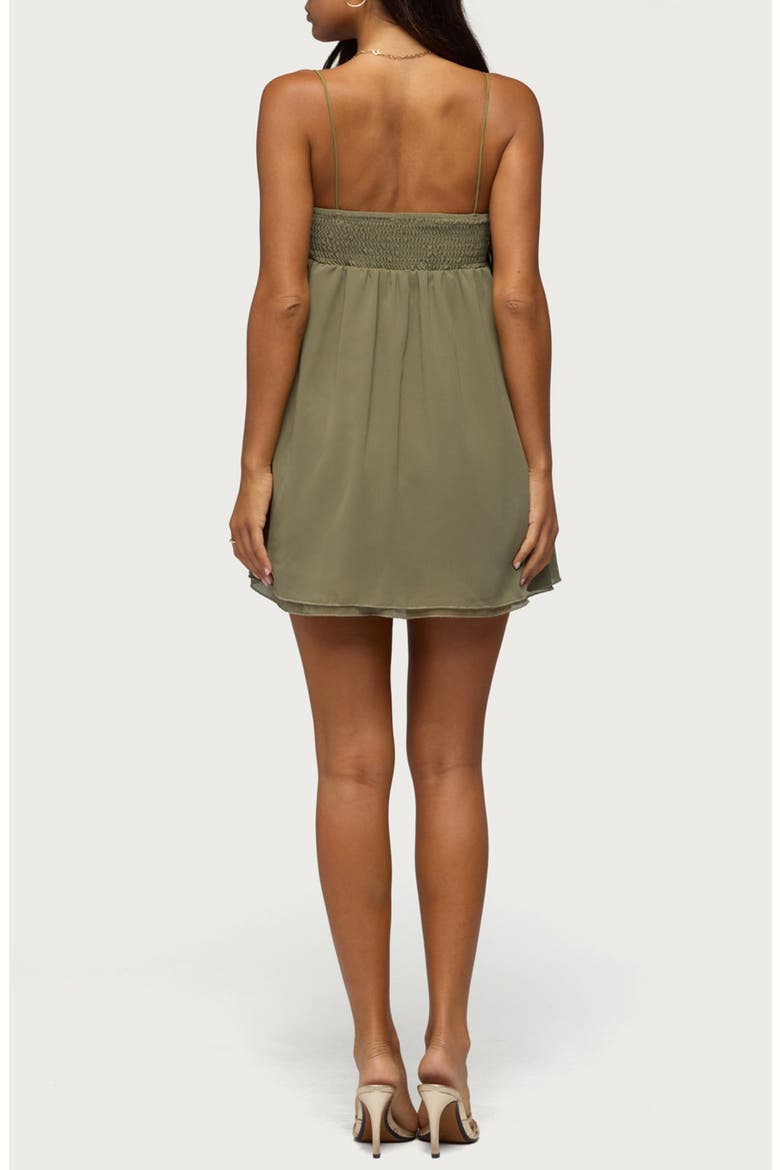 Ariellah Chiffon Babydoll Minidress, Alternate, color, OLIVE