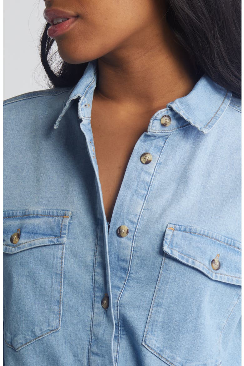 Denim Button-Up Shirt, Alternate, color, INDIGO641