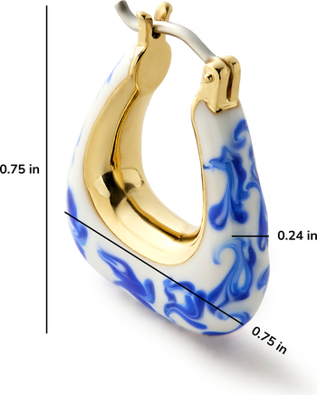 Statement Earrings - Dakota Marble Blue