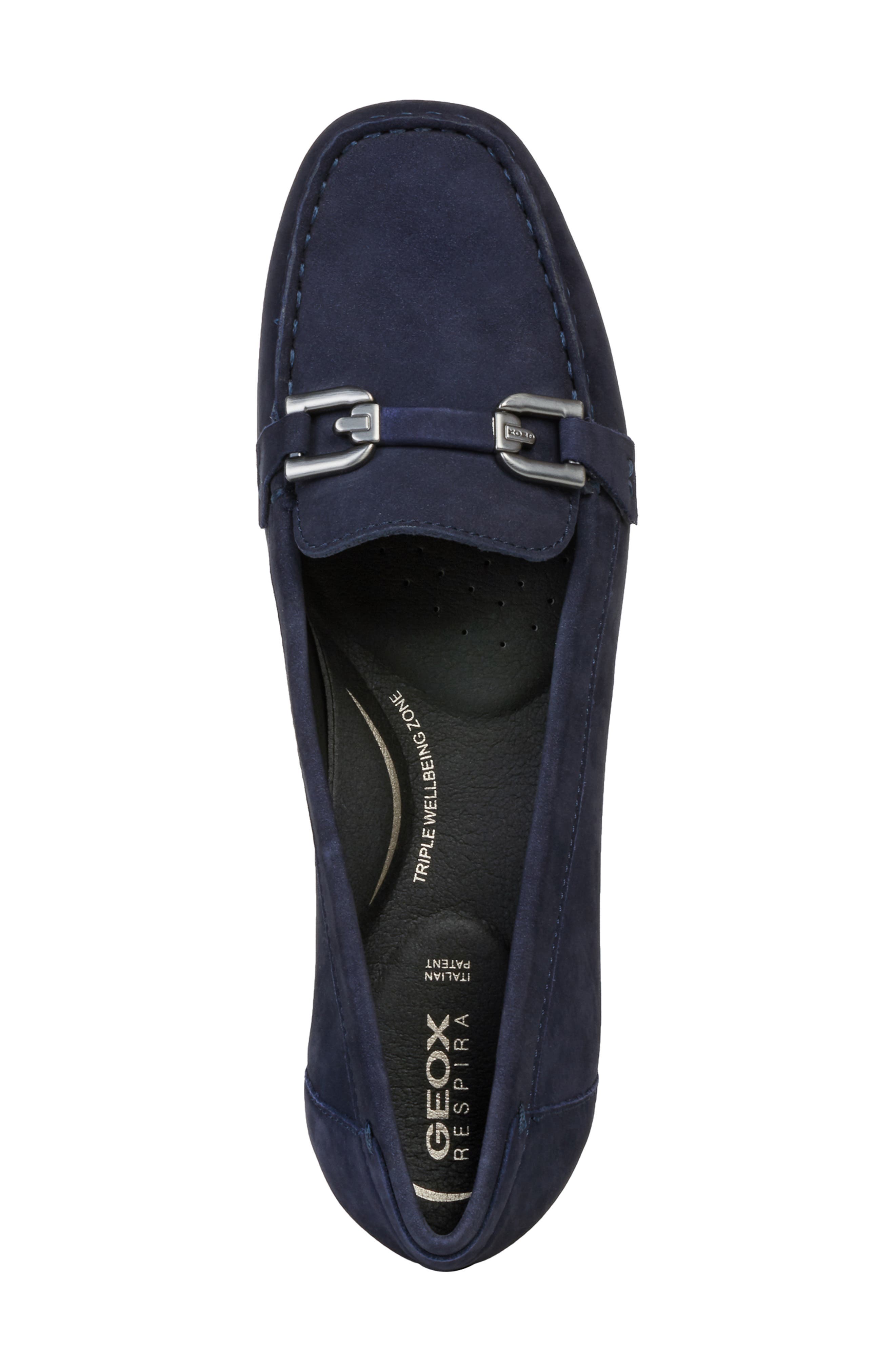 Geox Annytah Waterproof Loafer, Alternate, color, Dark Blue Nubuck Leather