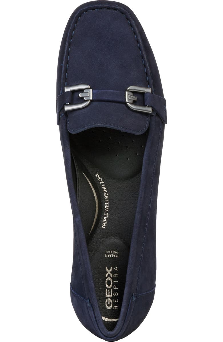 Geox Annytah Loafer, Alternate, color, Dark Blue Nubuck Leather