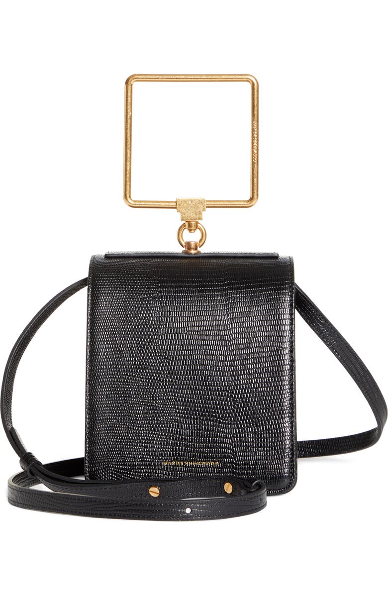 Marge Sherwood Pump Lizard Embossed Leather Top Handle Bag, Main, color,