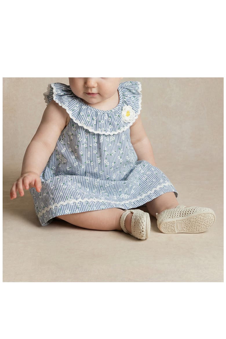 Larkin Daisy Stripe Sundress & Bloomers Set, Alternate, color, BLUE/ WHITE