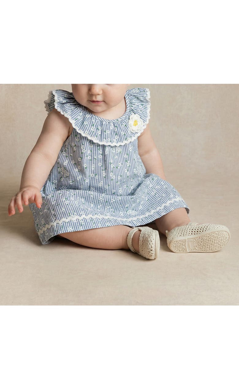 Pippa & Julie Larkin Daisy Stripe Sundress & Bloomers Set, Alternate, color, Blue/ White