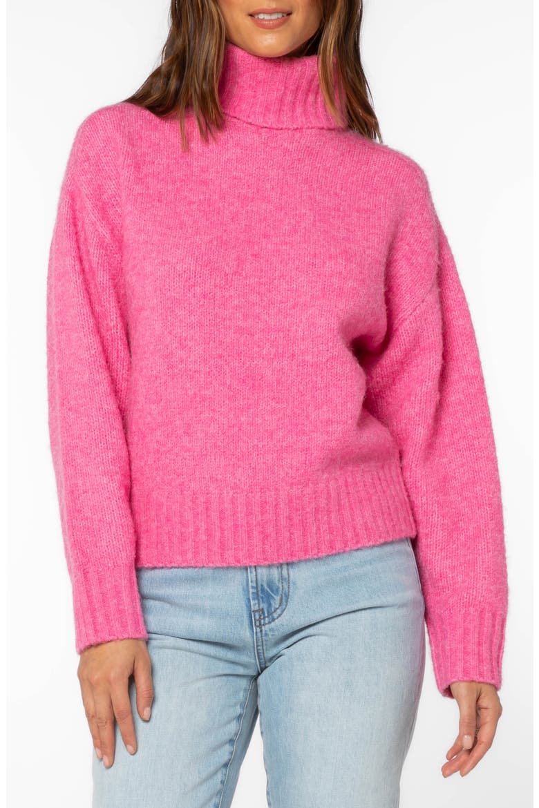 Tillie Drop Shoulder Turtleneck Sweater, Main, color, MARLED PINK