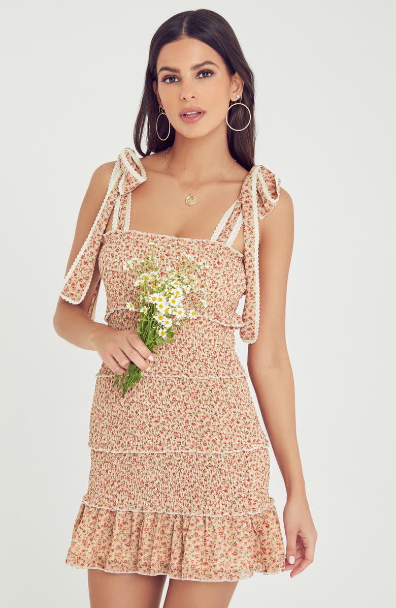 VICI Collection Smocked Tiered Minidress, Alternate, color, 