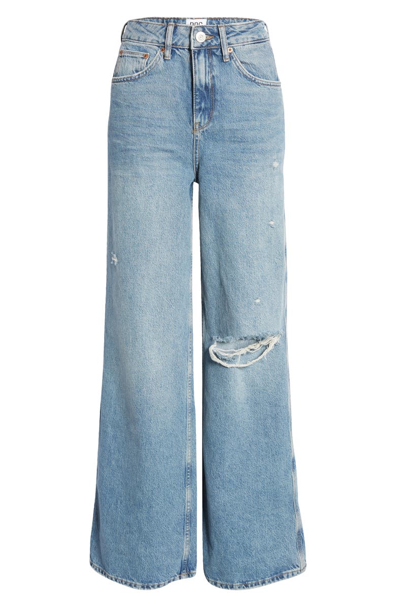 BDG Urban Outfitters Ripped Superhigh Waist Puddle Jeans, Alternate, color, 