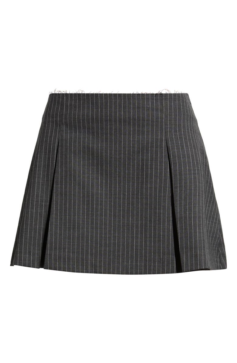 Mavi Jeans Antrasit Stripe Pleated Miniskirt, Alternate, color, Antrasit Pin Stripe