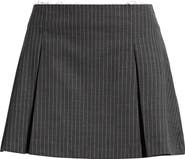 Mavi Jeans Antrasit Stripe Pleated Miniskirt