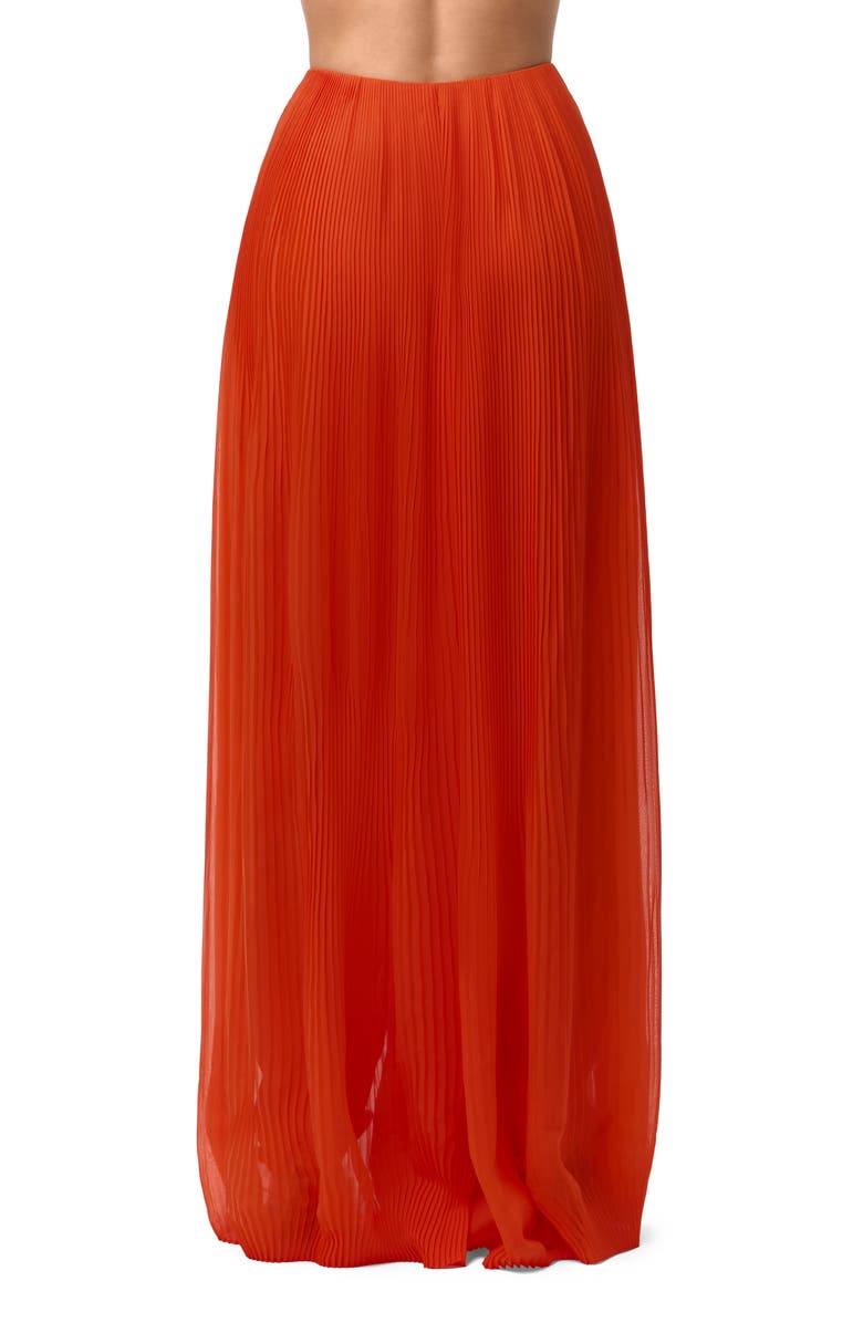 Naked Wardrobe Plissé Wide Leg Pants, Alternate, color, Tangerine