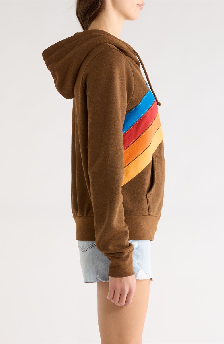 Aviator Nation Mountain Stitch Chevron Zip Hoodie, Alternate, color, Cinnamon