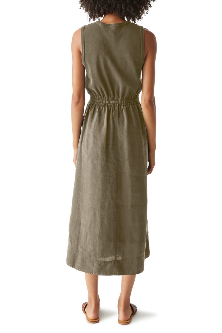 Wilhelmina Stretch Cotton & Linen Midi Tank Dress, Alternate, color, CAMO