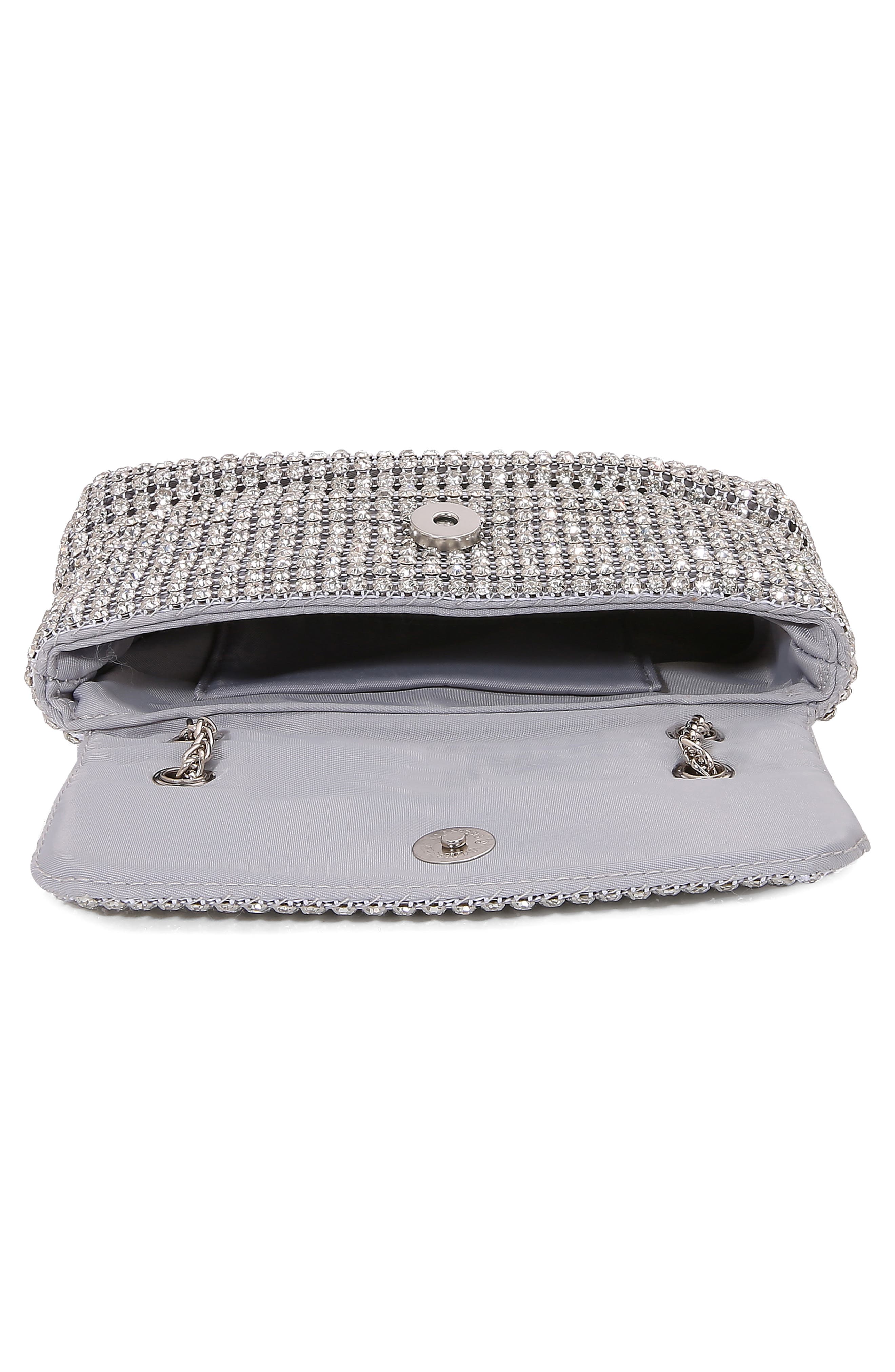 Rhinestone Crossbody Bag, Alternate, color, SILVER