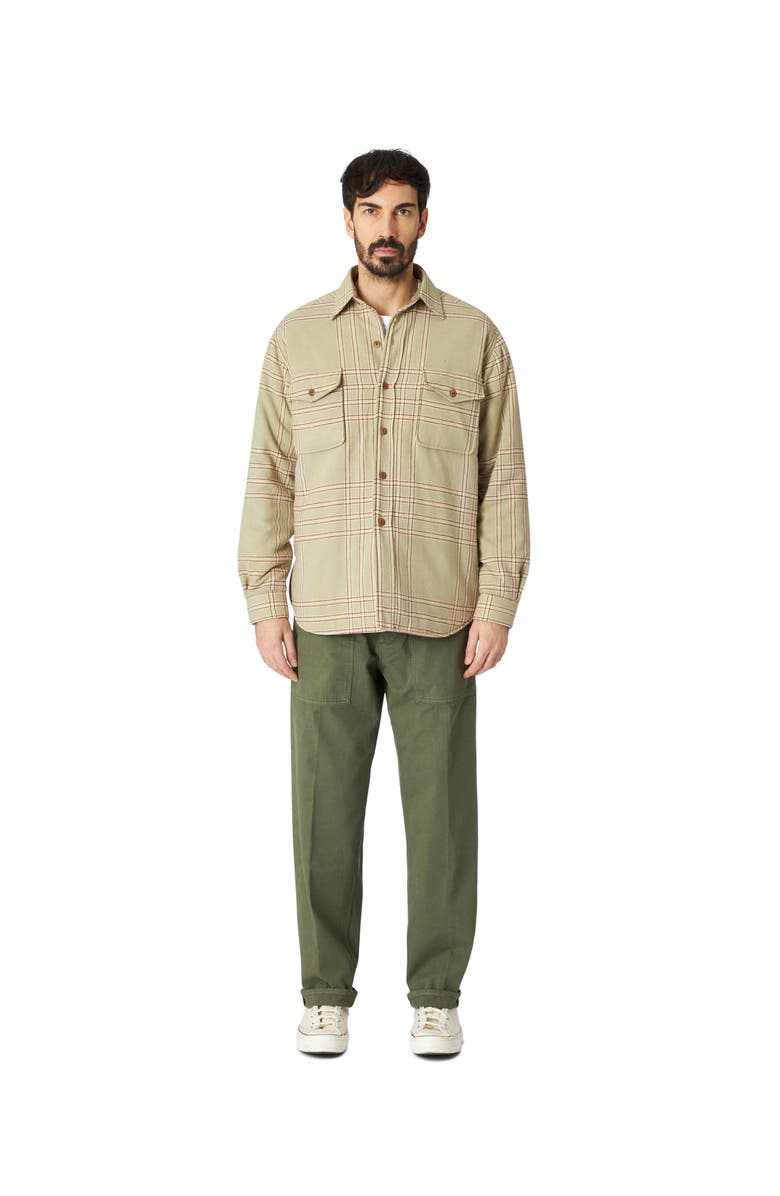 Fortela Overshirt in Recycled Wool Blend Check, Alternate, color, Green