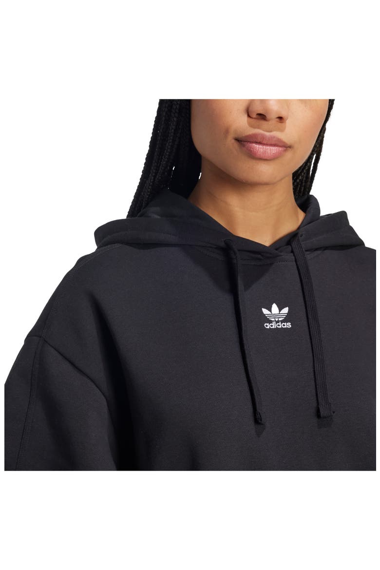 Trefoil Essentials Oversized Lifestyle Hoodie, Alternate, color, BLACK